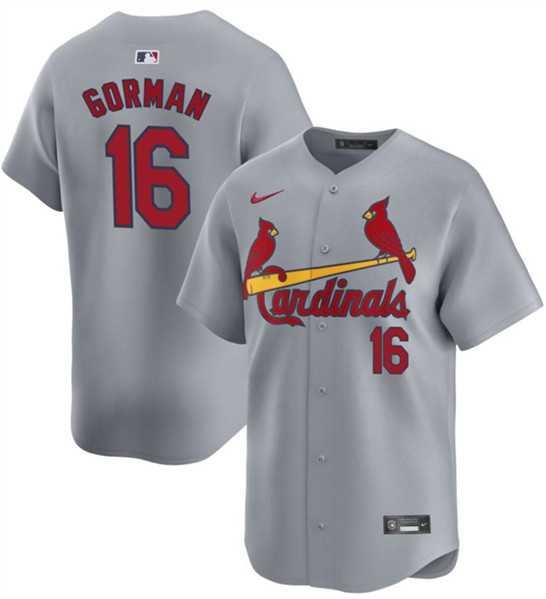 Men's St. Louis Cardinals #16 Nolan Gorman Gray 2024 Away Limited Stitched Baseball Jersey Dzhi,We sell and wholesale Men's St. Louis Cardinals #16 Nolan Gorman Gray 2024 Away Limited Stitched Baseball Jersey Dzhi on line form chian!